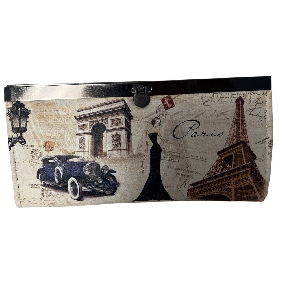 Sarl Aker Paris Themed Wallet with Eiffel Tower Design 8X4